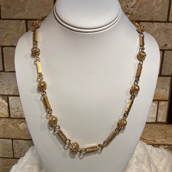 Bars Filagree Balls and A Ladybug Necklace - Picture 3 of 12